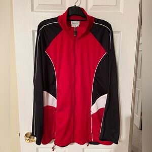 Coldwater Creek Red and Black Warm-up Jacket